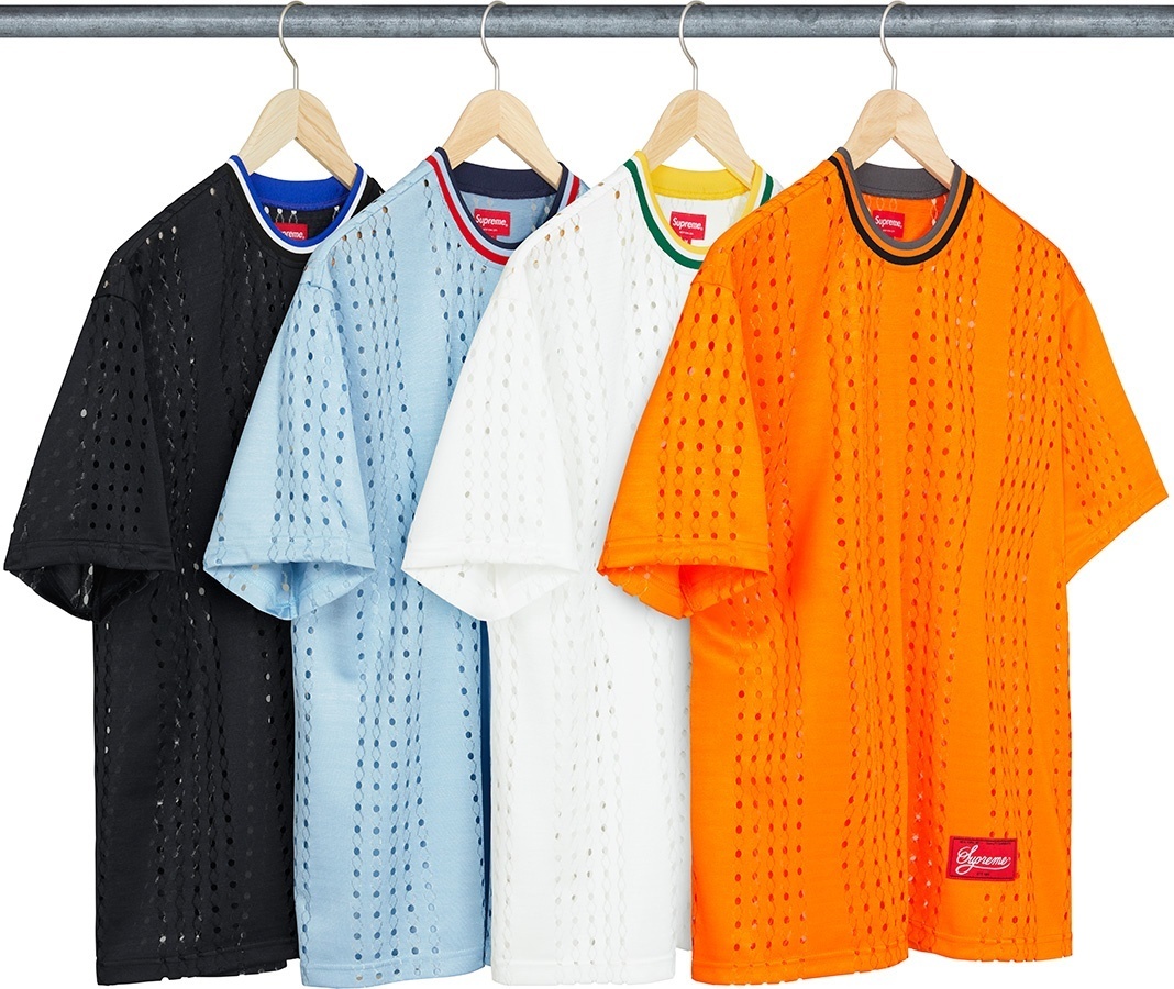 Perforated Stripe Warm Up Top